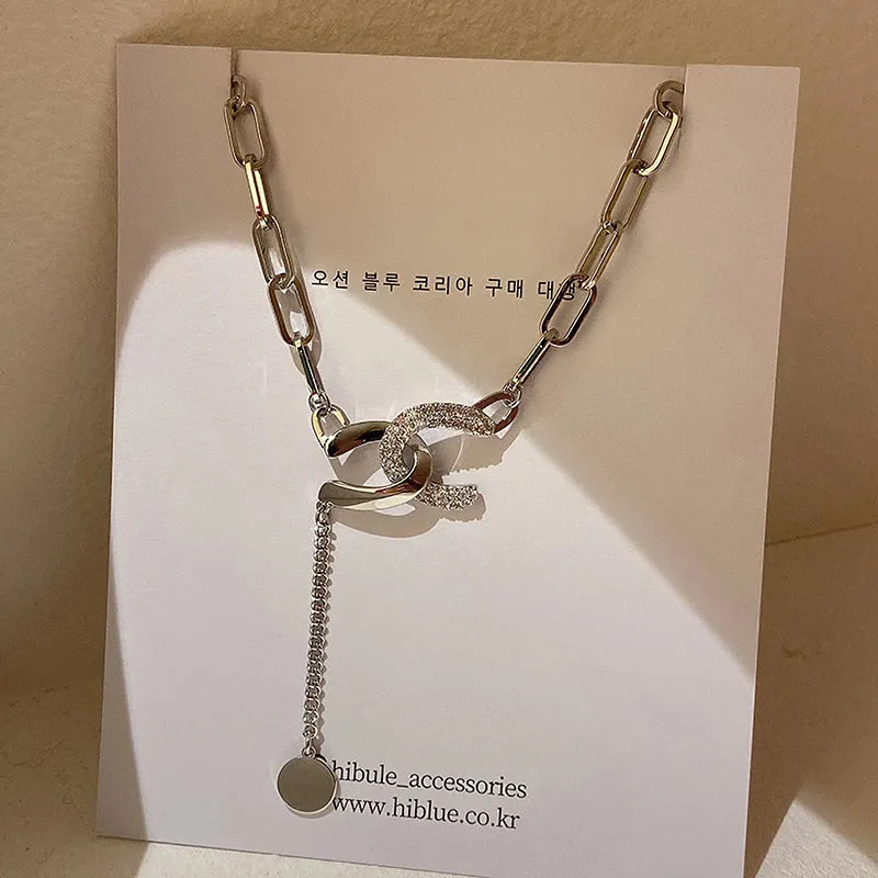 Titanium Steel Black Love Pendant Necklace Jewelry Pendant Set Decorative Jewelry