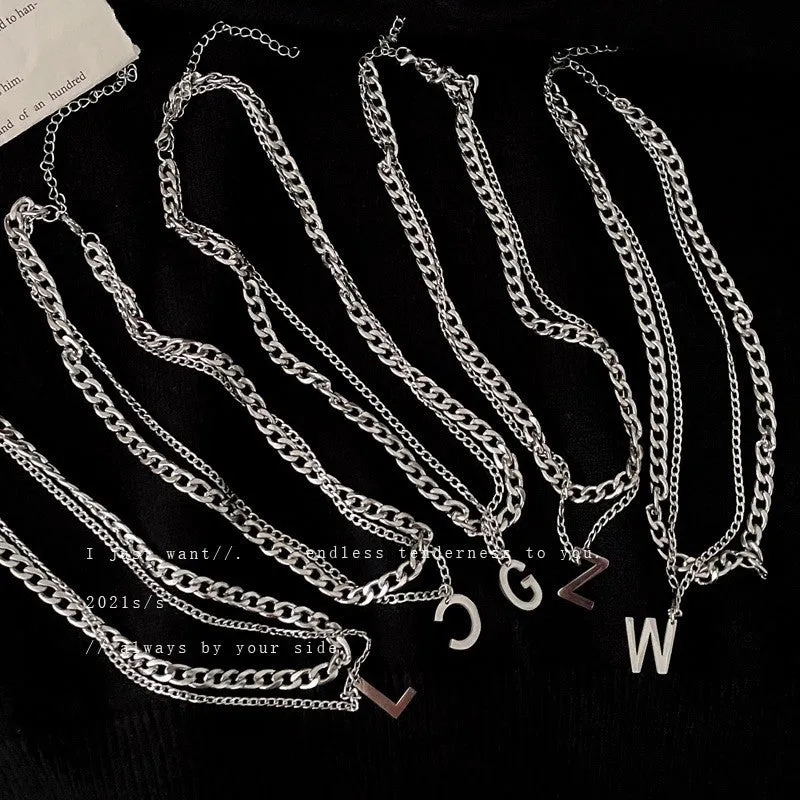 Titanium Steel Black Love Pendant Necklace Jewelry Pendant Set Decorative Jewelry