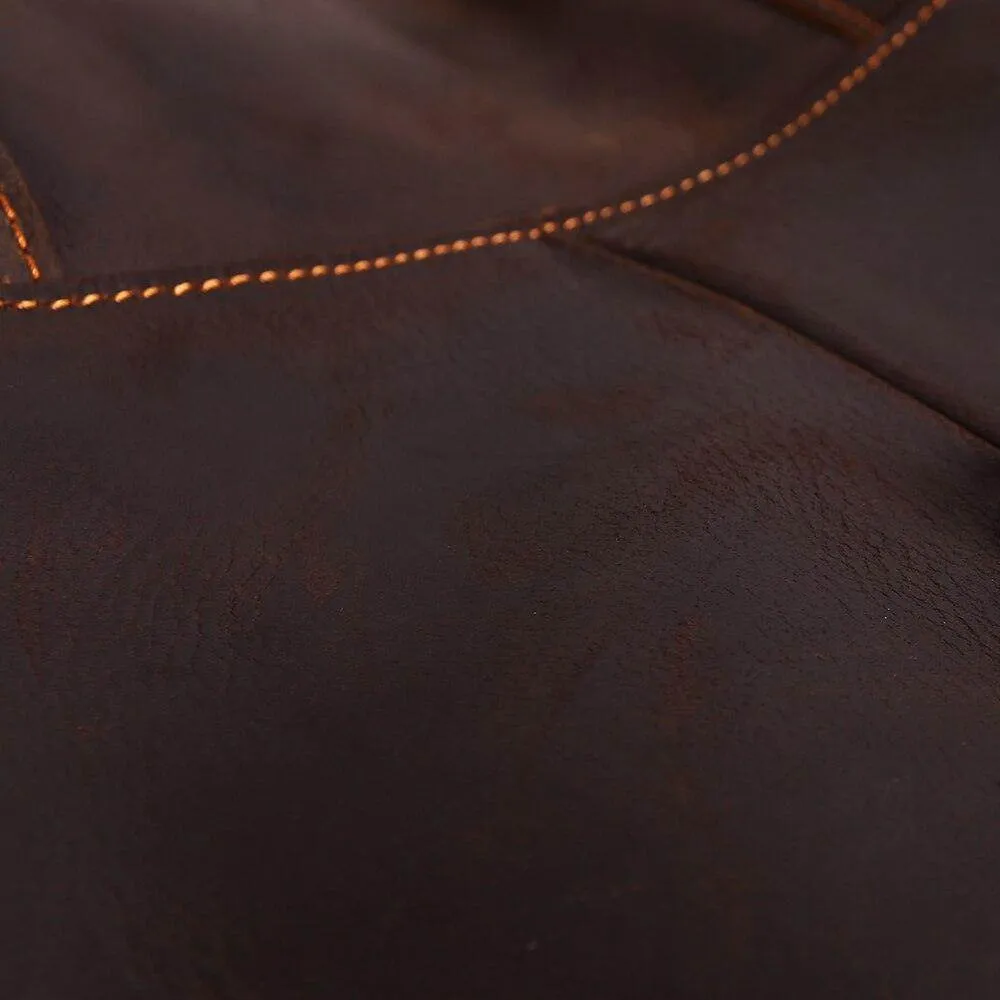 Top Genuine Leather Travel Bag Mens Luggage Duffel Bag