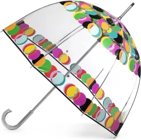 Totes Signature Clear Bubble, Rain & Windproof Umbrella - Perfect for Weddings, Travel and Outdoor Events - Curved Handle with Deluxe Finish