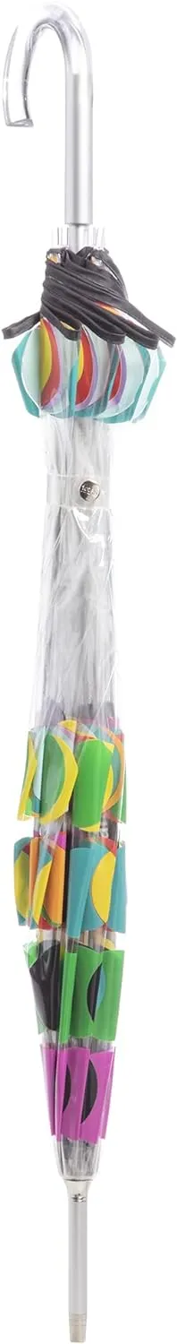 Totes Signature Clear Bubble, Rain & Windproof Umbrella - Perfect for Weddings, Travel and Outdoor Events - Curved Handle with Deluxe Finish