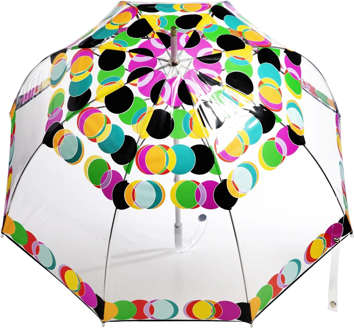 Totes Signature Clear Bubble, Rain & Windproof Umbrella - Perfect for Weddings, Travel and Outdoor Events - Curved Handle with Deluxe Finish