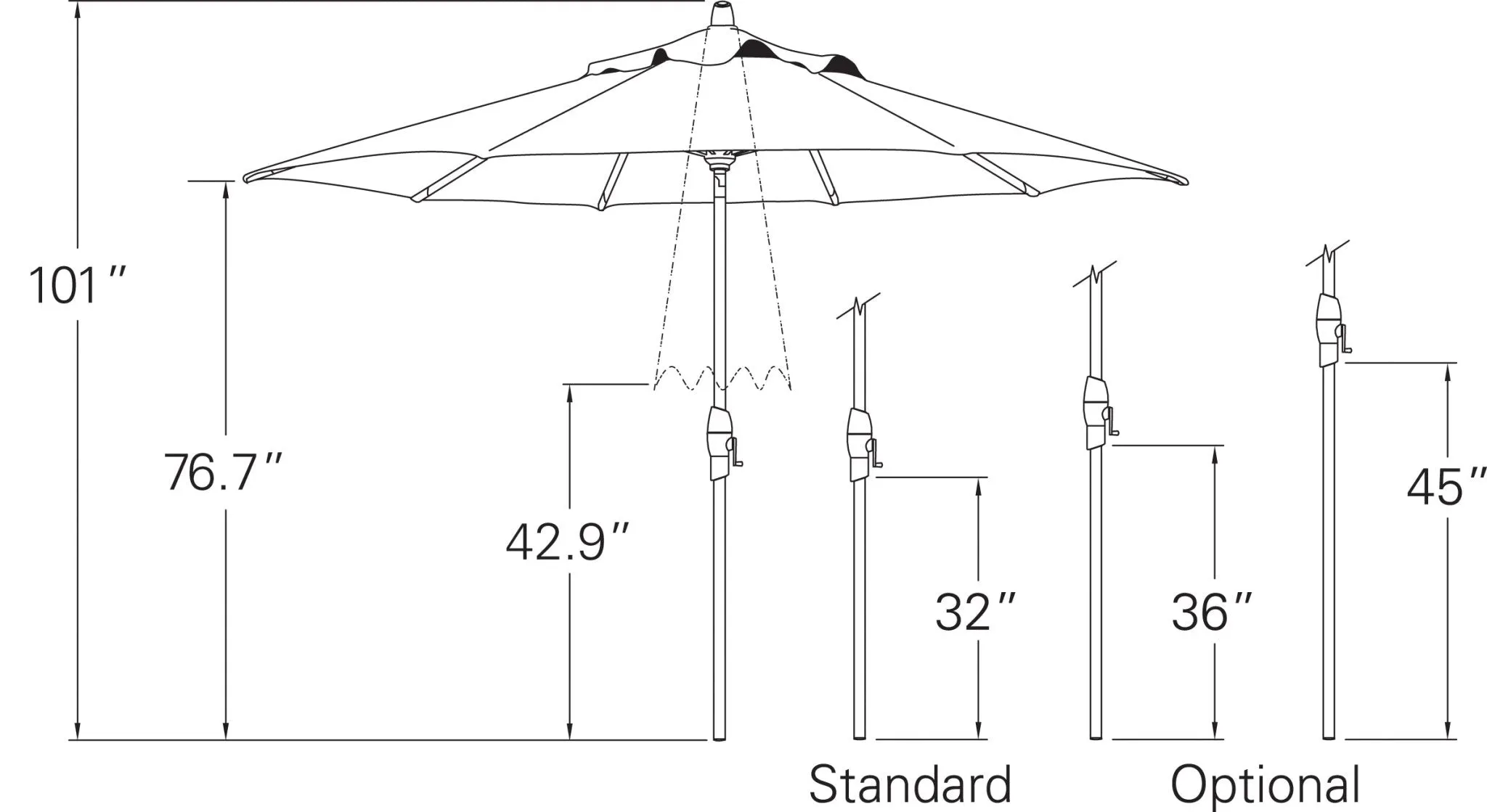 Treasure Garden 9' Auto Tilt Umbrella