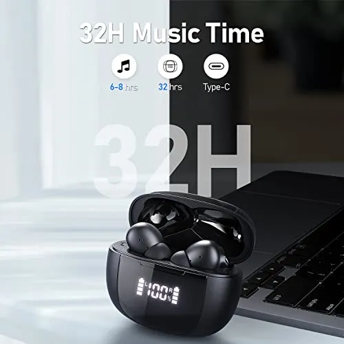 True Wireless Earbuds Bluetooth 5.3 with Microphone, TWS Ear-Buds in-Ear Headphones with Charging Case,Waterproof Cordless Blue-Tooth Earphones for Samsung,Android,iPhone,Running,Sport and Workout