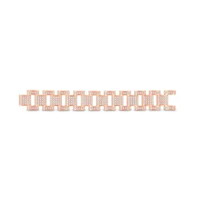Unveil Opulence: 10KT All Rose Gold 1.98 Carat Designer Link Men's Bracelet – A Statement of Style and Sophistication!