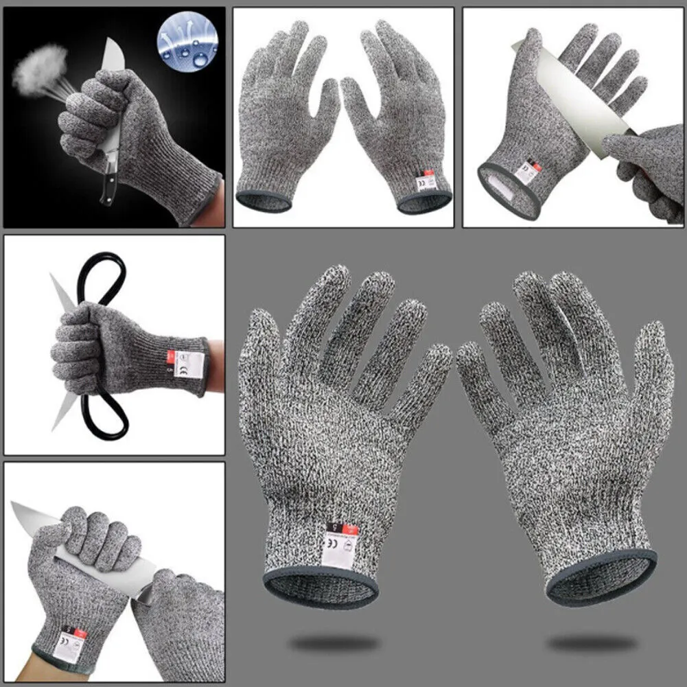 US 2-4 Pairs Butcher Gloves Cut Resistant Stab Proof Anti-Scratch L5 Protection