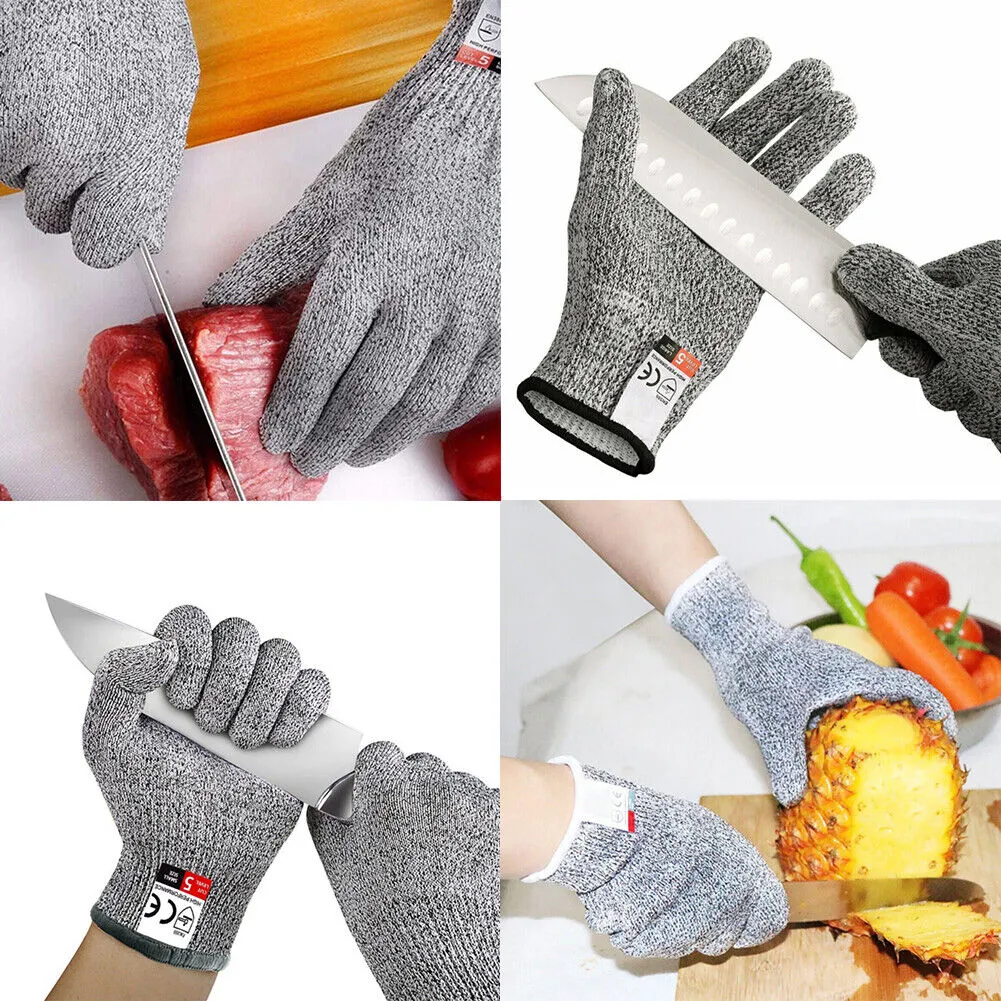 US 2-4 Pairs Butcher Gloves Cut Resistant Stab Proof Anti-Scratch L5 Protection