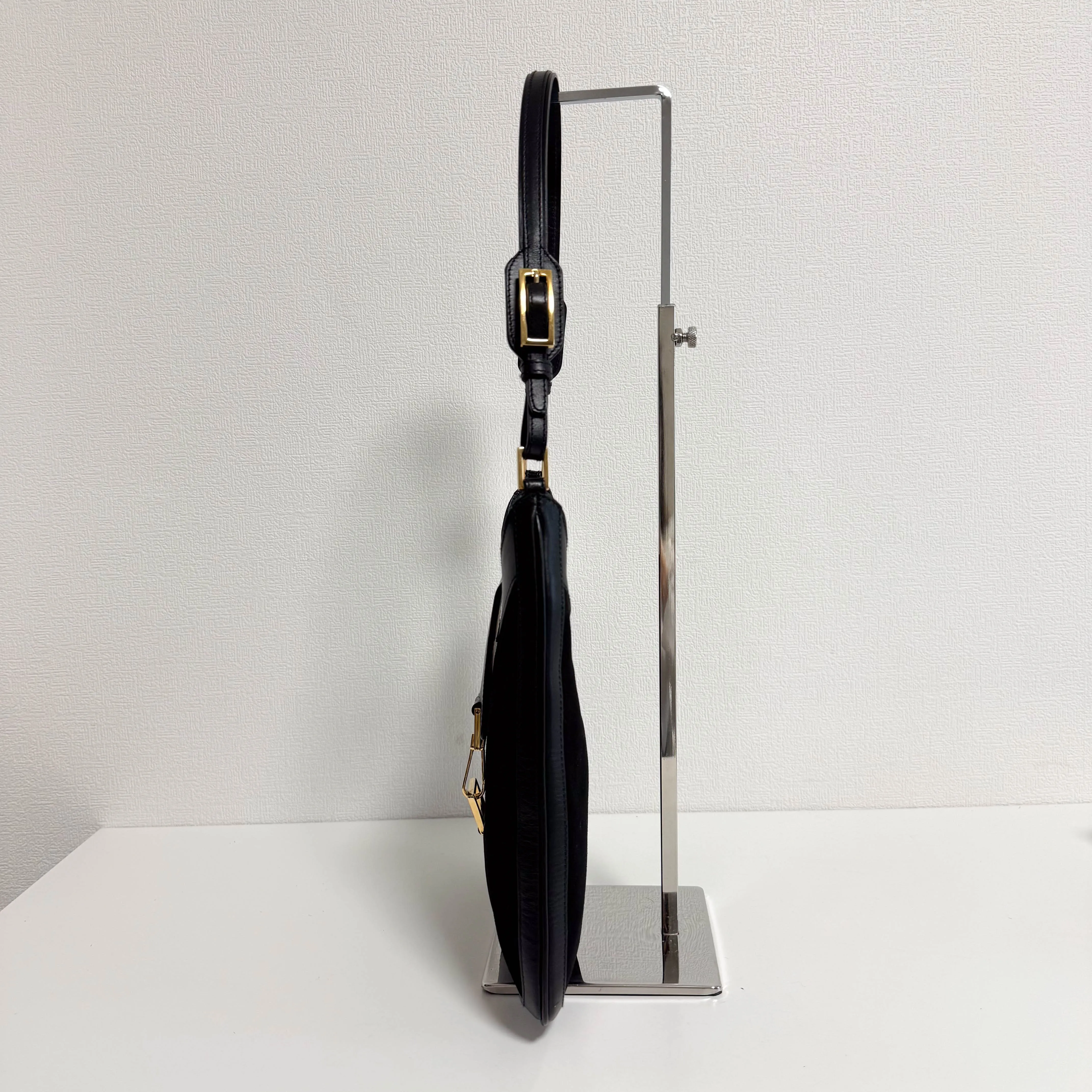 Vintage Black Suede Shoulder Bag