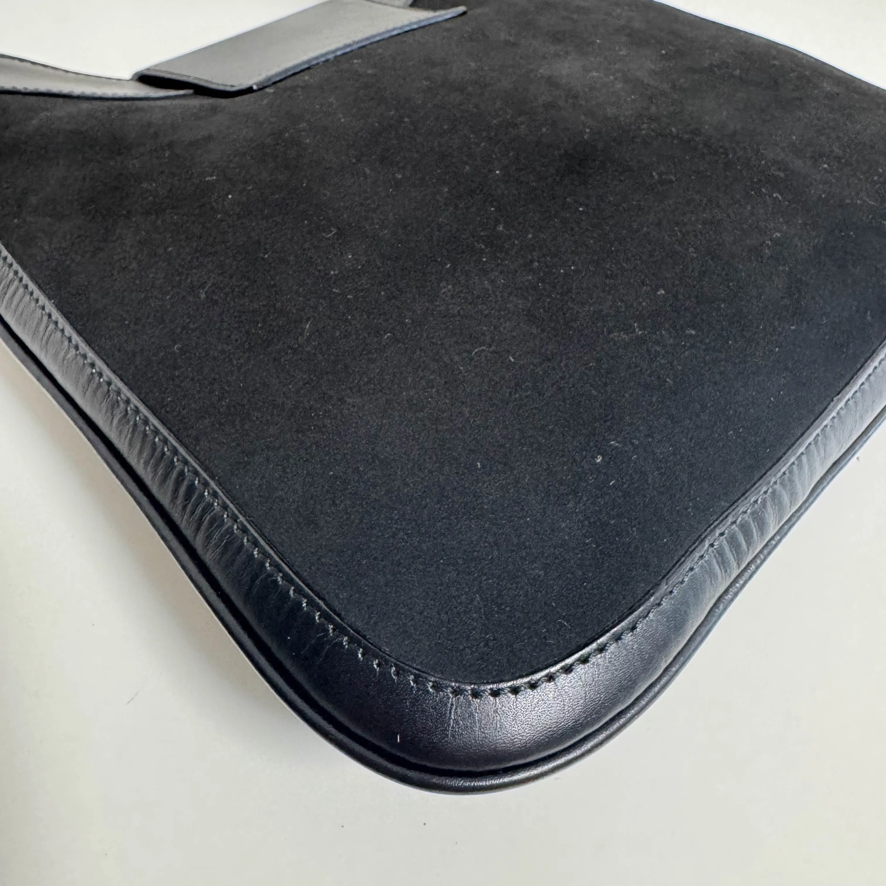 Vintage Black Suede Shoulder Bag