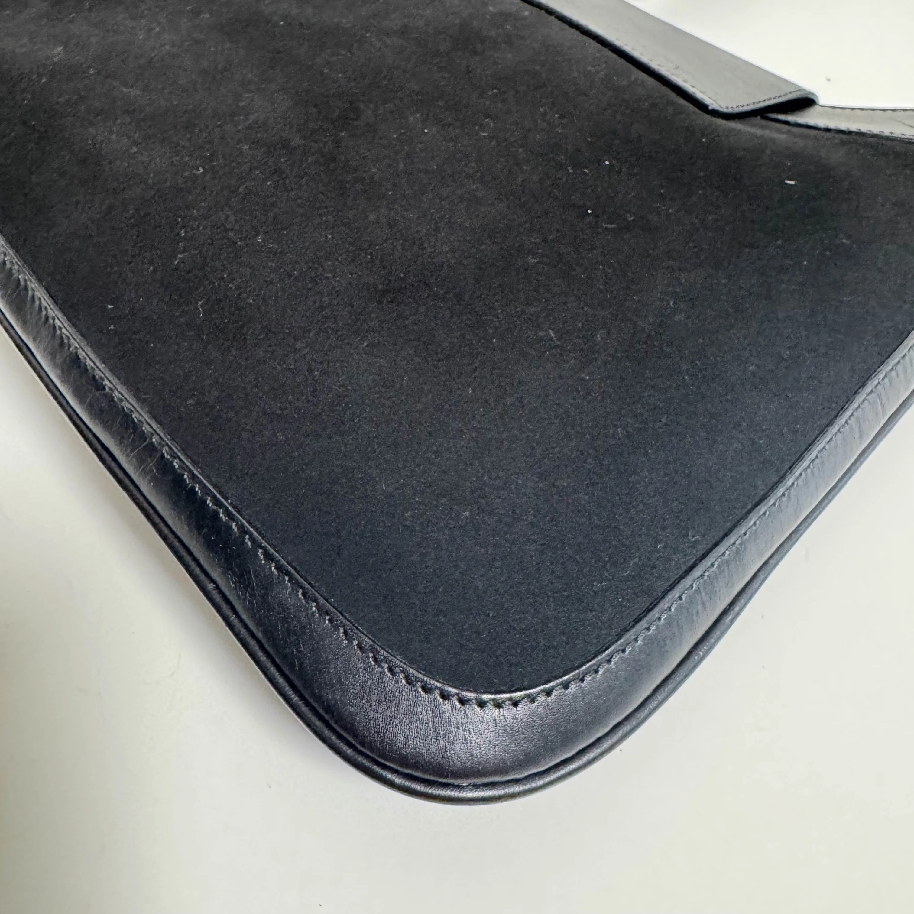 Vintage Black Suede Shoulder Bag