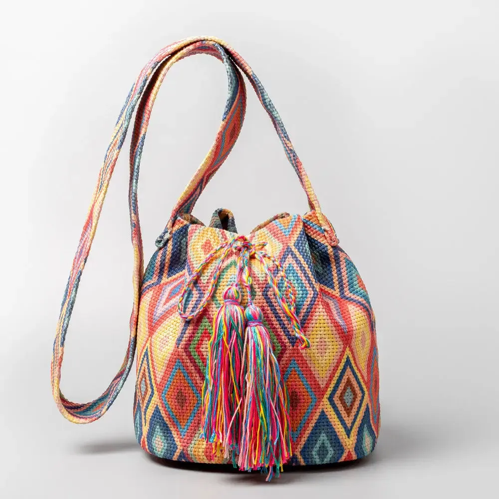 Vintage Print Bucket Bag