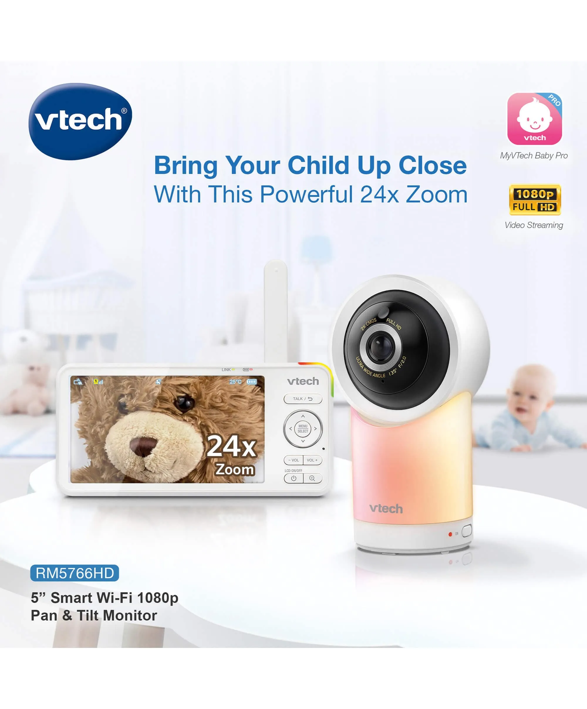 VTech RM5766HD Smart Video Baby Monitor