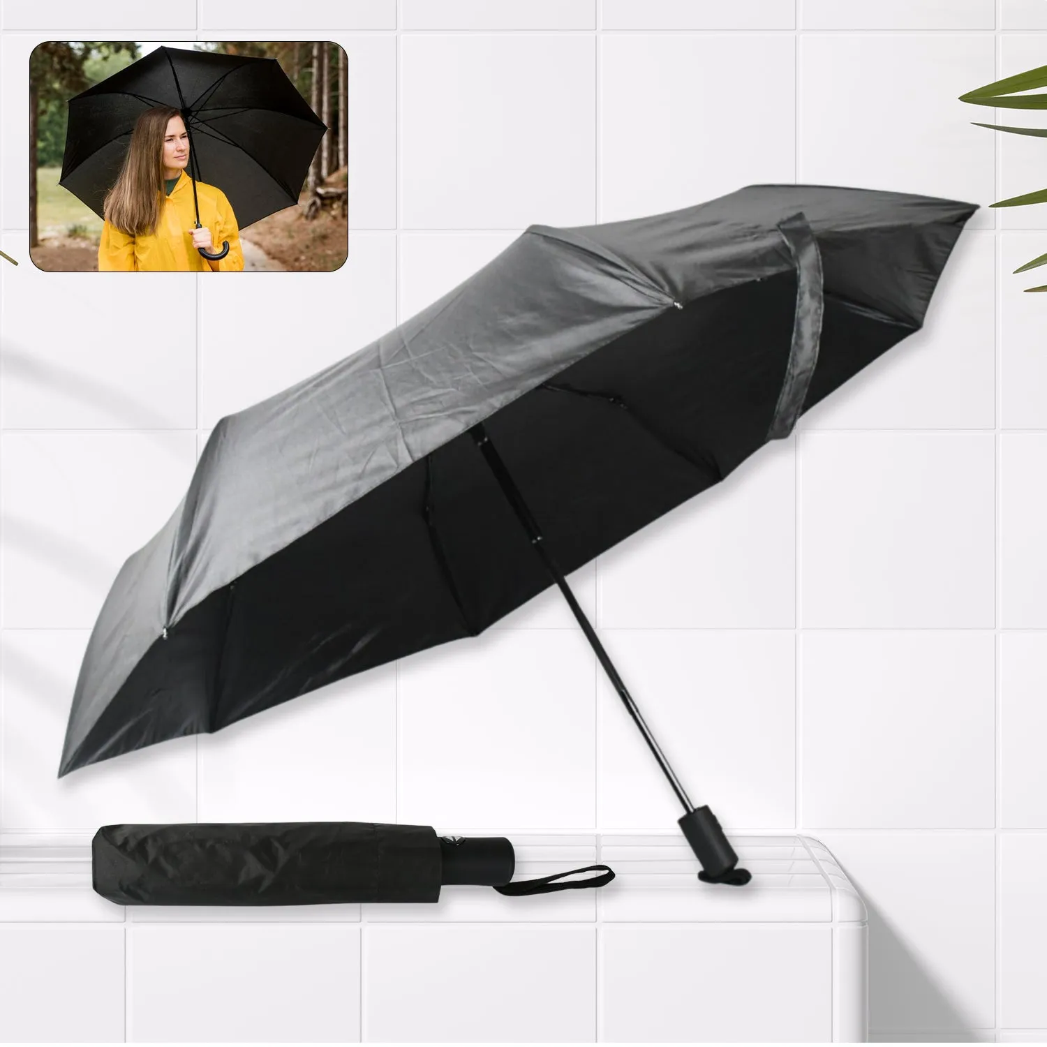 Windproof & Rainproof Umbrella with Steel Shaft