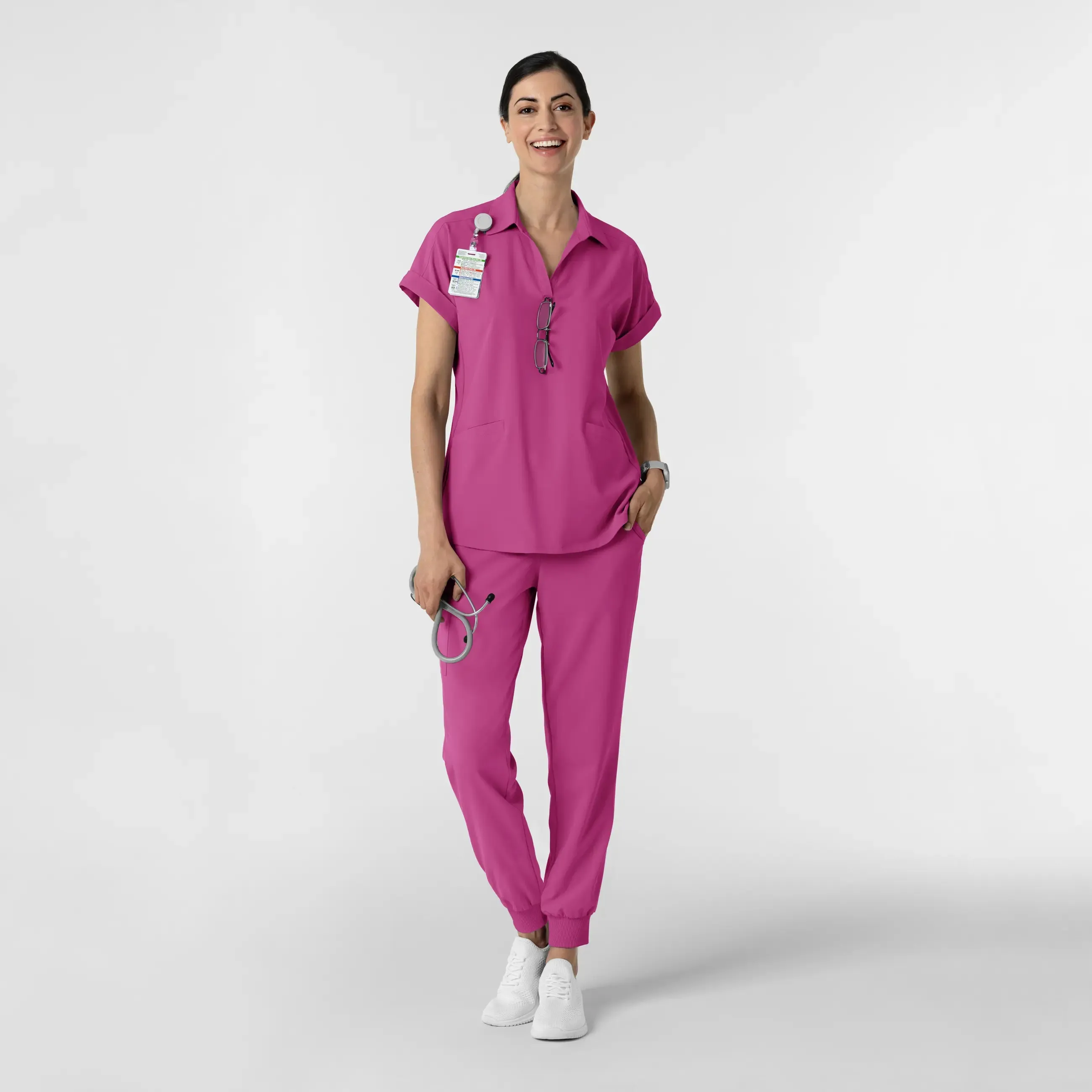 Wink Women's Jogger Scrub Pant - Raspberry
