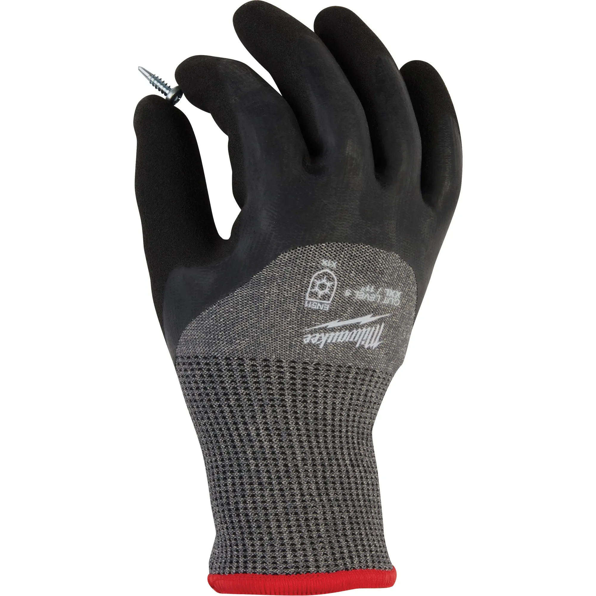Winter Dipped Gloves, Size 2X-Large, 13 Gauge, Rubber Latex Coated, Nylon Shell, ASTM ANSI Level A5