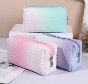 Women Waterproof PU Leather Gradient Cosmetic Storage Bags