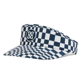 Womens Distorted Check Stretch Twill Visor Twilight - AW23
