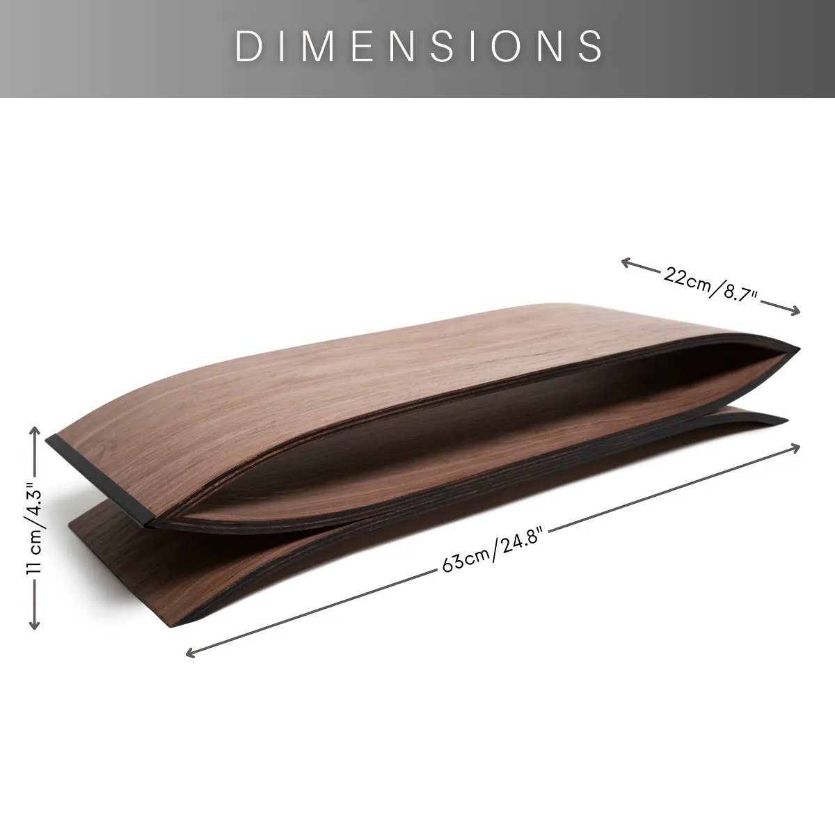 Wood Monitor Stand Curved Design