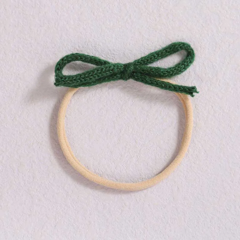 Wool Bow Elastic Baby Headbands