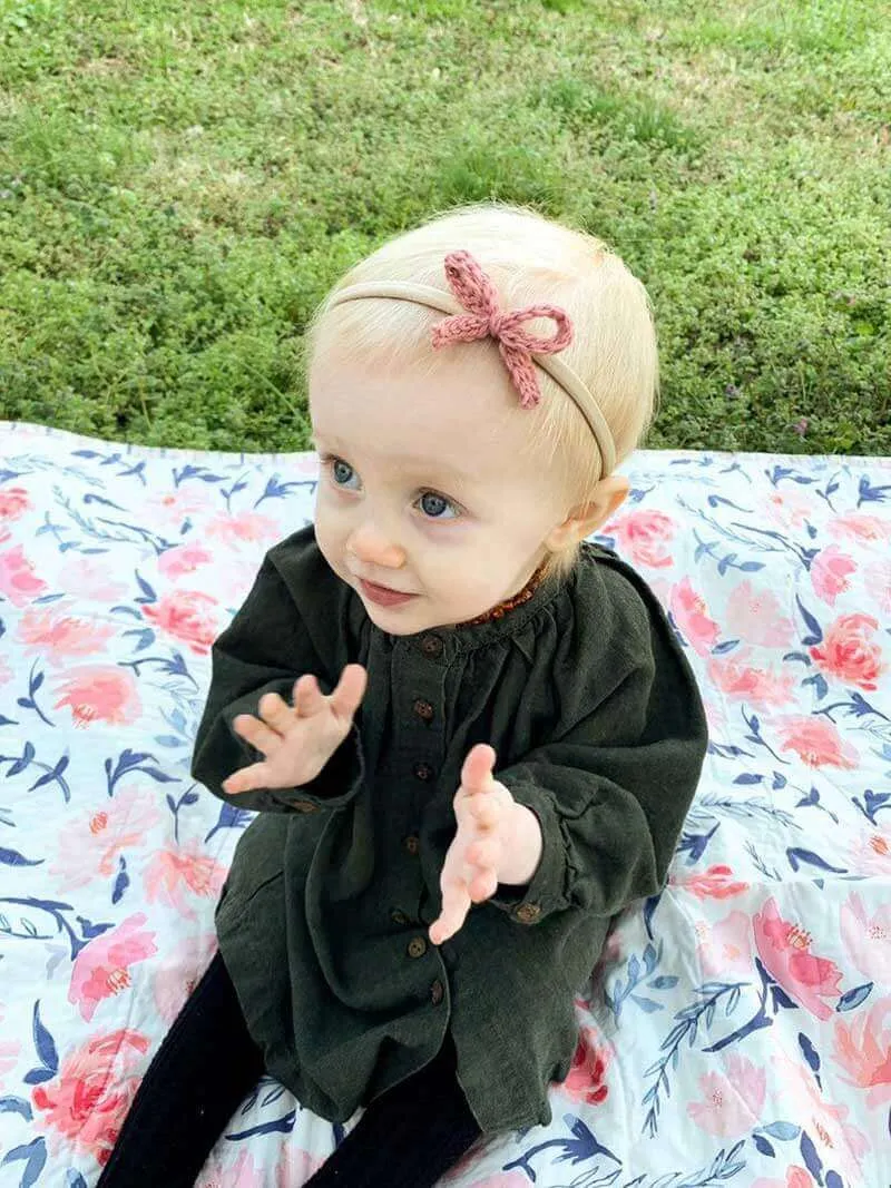 Wool Bow Elastic Baby Headbands