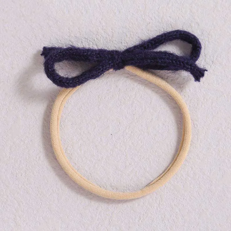 Wool Bow Elastic Baby Headbands