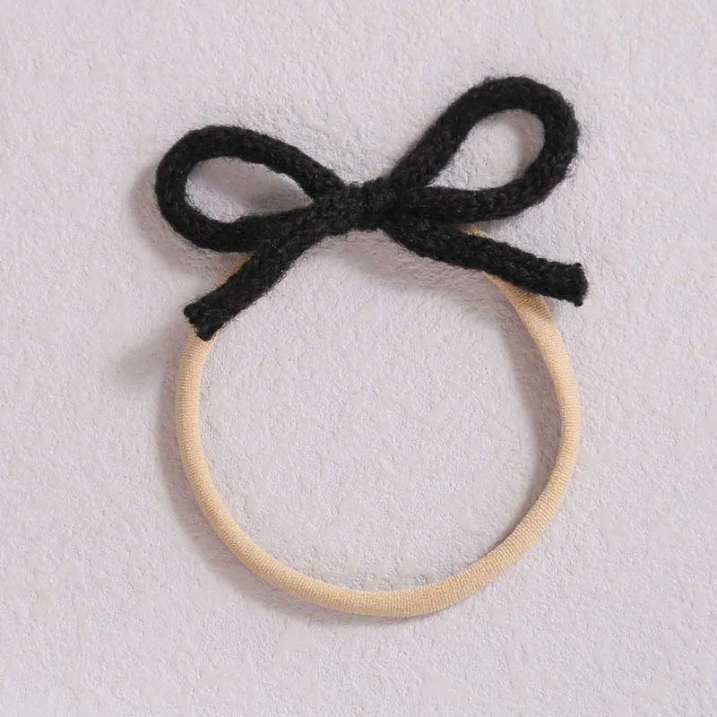 Wool Bow Elastic Baby Headbands