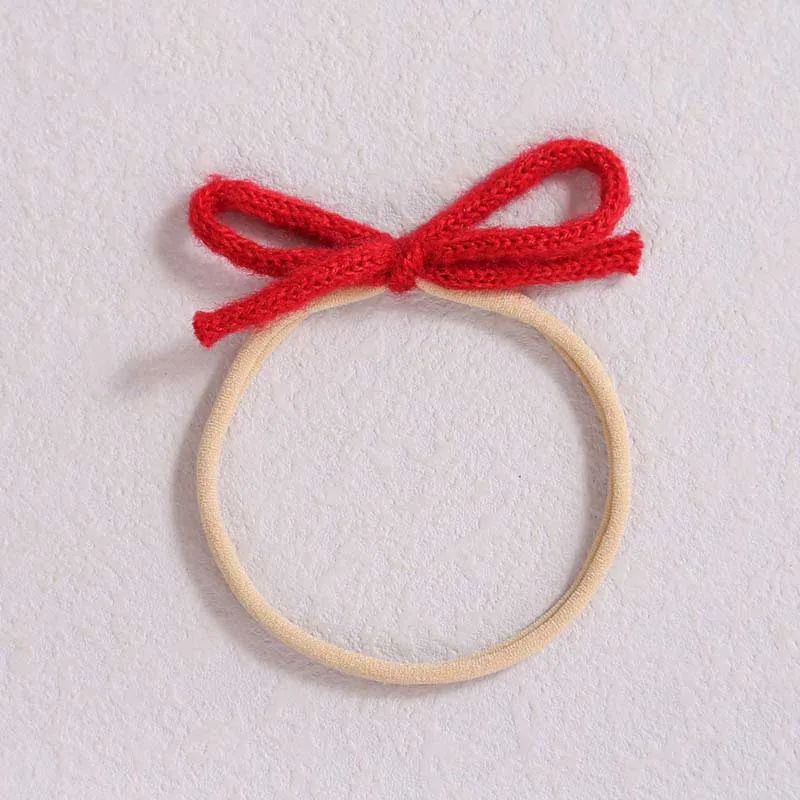 Wool Bow Elastic Baby Headbands