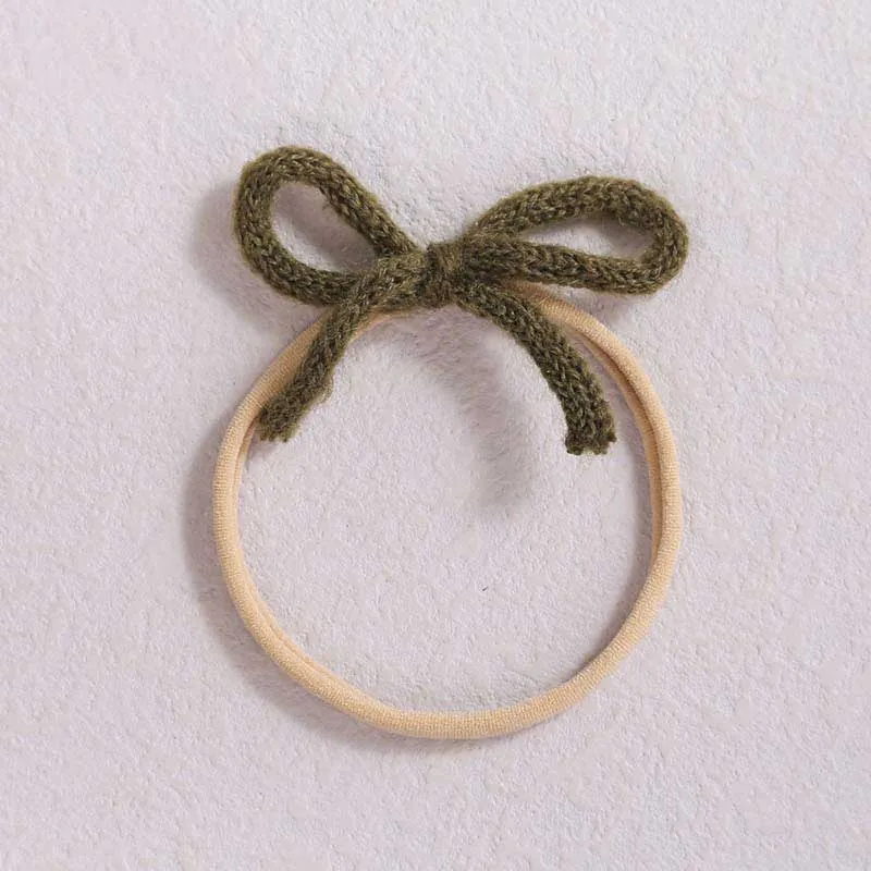 Wool Bow Elastic Baby Headbands