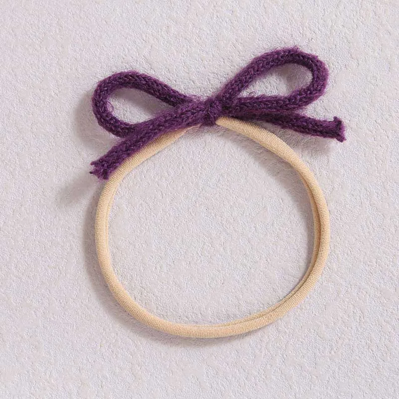 Wool Bow Elastic Baby Headbands