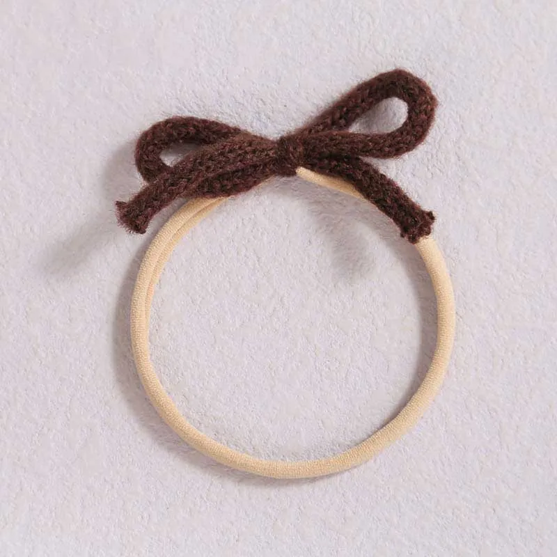 Wool Bow Elastic Baby Headbands