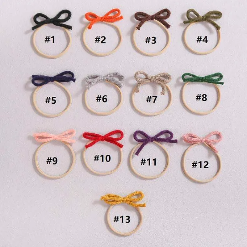 Wool Bow Elastic Baby Headbands