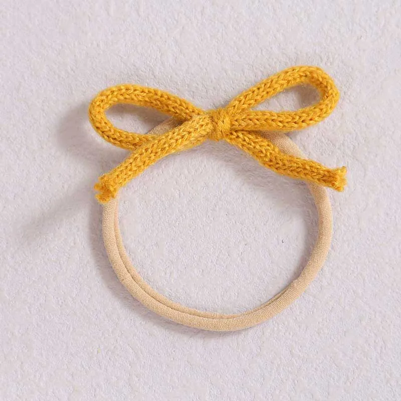 Wool Bow Elastic Baby Headbands