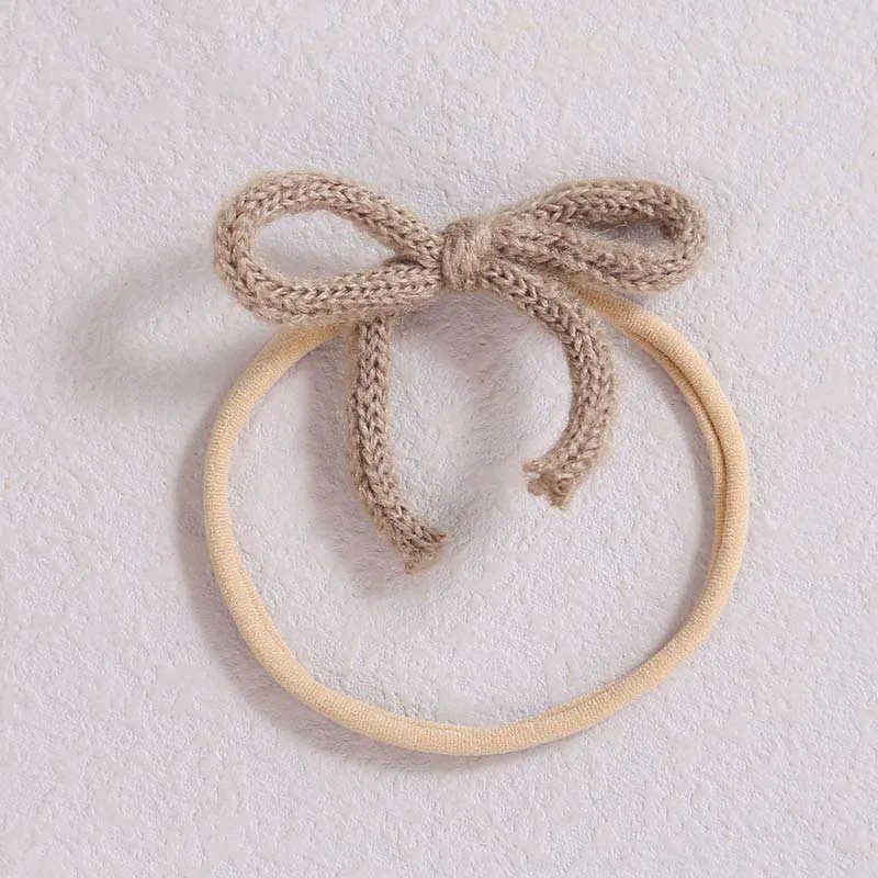Wool Bow Elastic Baby Headbands