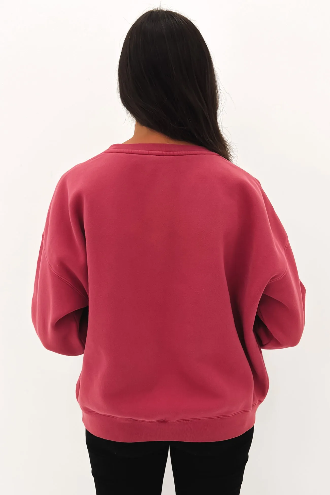 World League Oversized Crew Pigment Raspberry
